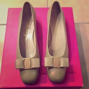Vintage Salvatore Ferragamo block heel flats